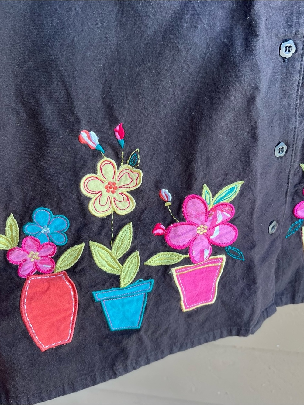Vintage White Stag Grannycore Button Down Shirt Size L - Picture 4 of 6